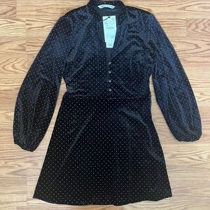 Zara Elegant Black Polka Dot Dress